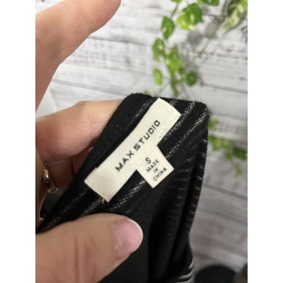 Max Studio Dress size Small Black White Striped Stretch Jersey Ruffle Sleeves - Picture 12 of 12